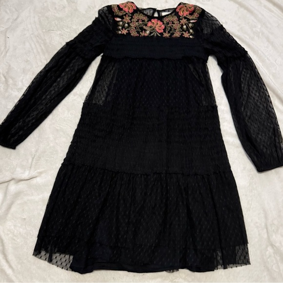 Maeve Black Ruffled Tiered Long Sleeve Dress - Picture 6 of 10